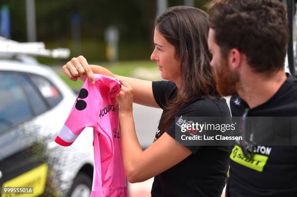 Start / Lucy Martin of Italy and Team Mitchelton Scott / Staff / Pink Jersey / during the 29th Tour of Italy 2018 - Women, Stage 10 a 120,3km stage...