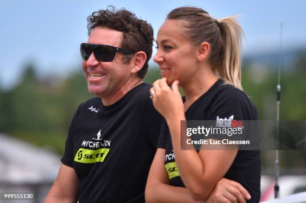 Start / Nadia Zuccherelli of Italy and Team Mitchelton Scott / Soigneur / Bruce Caretti of Australia and Team Mitchelton Scott / Staff / Soigneur /...