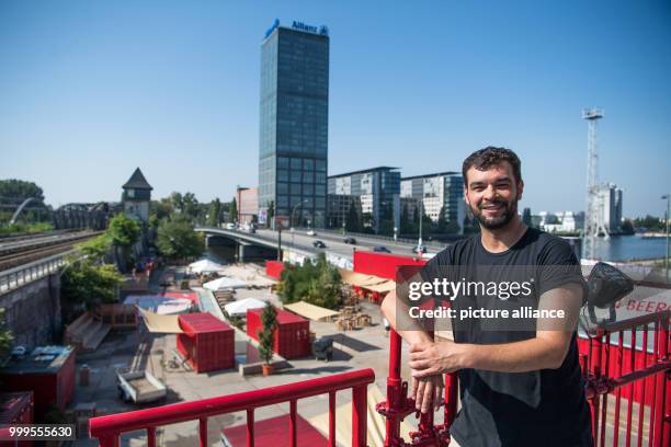 Alexander Skornia, director of "1 Stralau", poses on the top floor of the Berlin club bordering the River Spree in Berlin, Germany, 30 August 2017....