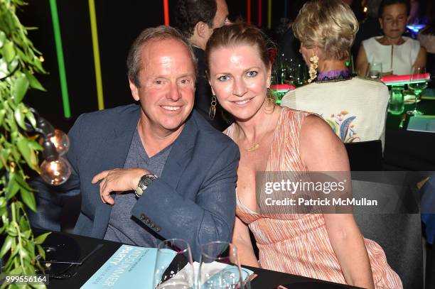 Dr. Mark Davis and Kelly Shaughnessy attend the Parrish Art Museum Midsummer Party 2018 at Parrish Art Museum on July 14, 2018 in Water Mill, New...