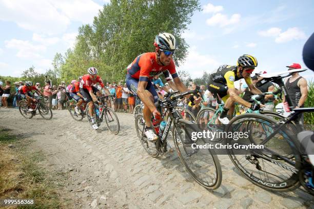 Vincenzo Nibali of Italy and Bahrain Merida Pro Team / Steven Kruijswijk of The Netherlands and Team LottoNL - Jumbo / ont Thibault a Ennevelin...