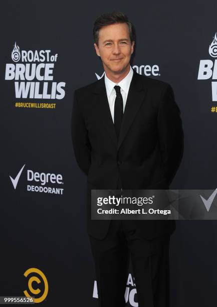 Actor Edward Norton arrives for the Comedy Central Roast Of Bruce Willis held at Hollywood Palladium on July 14, 2018 in Los Angeles, California.