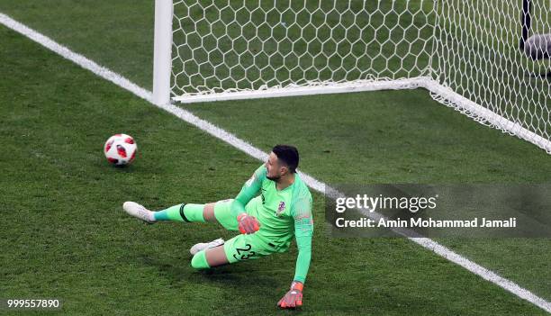 Danijel Subasic of Croatia in action during the 2018 FIFA World Cup Russia Final between France and Croatia at Luzhniki Stadium on July 15, 2018 in...