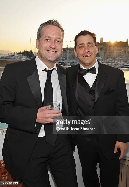 Producer Graham Taylor and David Glasser of Weinstein attend the Blue Valentine Dinner on the Harlee Yacht during the 63rd Annual Cannes Film...