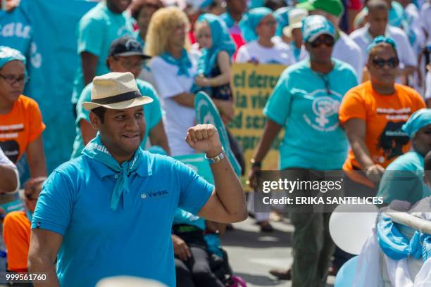 People take part in a march for the decriminalization of abortion in three circumstances -when the life of the pregnant woman is in danger, when the...