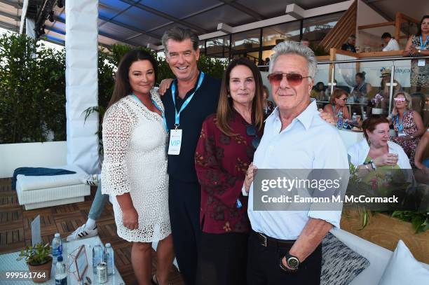 Keely Shaye Smith, Pierce Brosnan, Lisa Hoffman and Dustin Hoffman attend as Barclaycard present British Summer Time Hyde Park at Hyde Park on July...