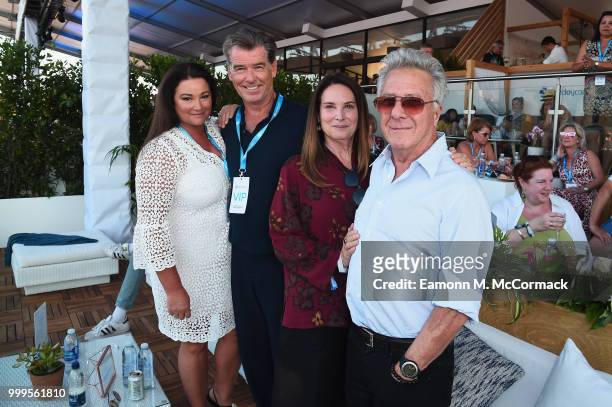 Keely Shaye Smith, Pierce Brosnan, Lisa Hoffman and Dustin Hoffman attend as Barclaycard present British Summer Time Hyde Park at Hyde Park on July...
