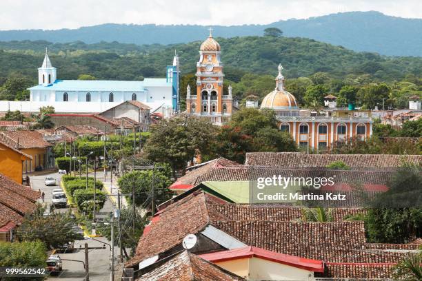 churches iglesia de xalteva and maria auxiliadora, granada, province of granada, nicaragua - granada province imagens e fotografias de stock