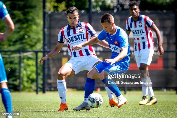 Nicolas Raskin of KAA Gent, Atakan Akkaynak of Willem II during the match between Willlem II v KAA Gent on July 14, 2018 in TILBURG Netherlands