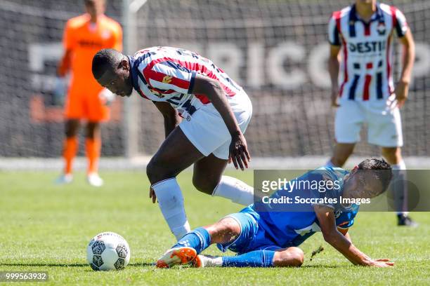Karim Coulibaly of Willem II, Yuya Kubo of KAA Gent during the match between Willlem II v KAA Gent on July 14, 2018 in TILBURG Netherlands