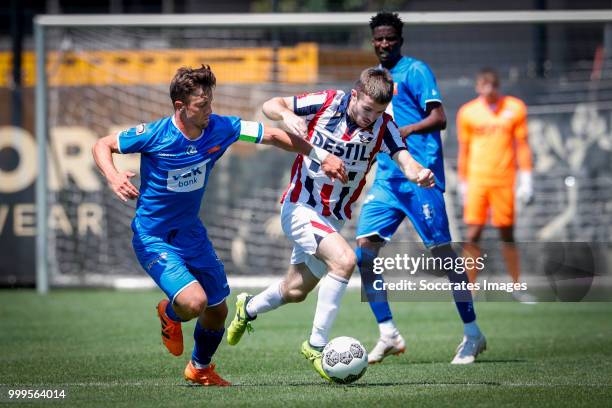 Daniel Crowley of Willem II, Brecht Dejaegere of KAA Gent during the match between Willlem II v KAA Gent on July 14, 2018 in TILBURG Netherlands