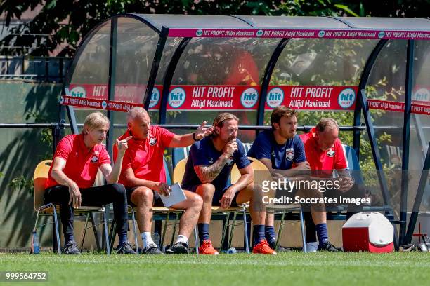 Coach Adrie Koster of Willem II, Gery Vink assistent coach of Willem II, Harald Wapenaar of Willem II, Gijs van der Bom of Willem II, Jan de Waal...