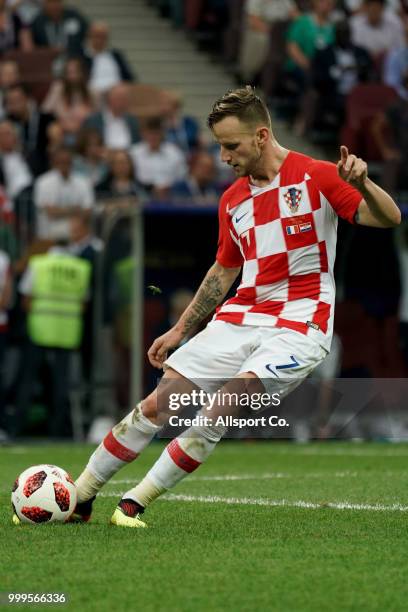Ivan Rakitic of Croatia controls the ball during the 2018 FIFA World Cup Russia Final between France and Croatia at Luzhniki Stadium on July 15, 2018...