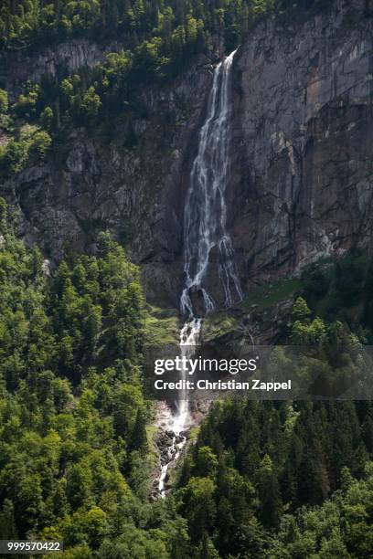 roethbach waterfall, lake obersee, berchtesgaden, bavaria, germany - ベルヒテスガーデンアルプス ストックフォトと画像