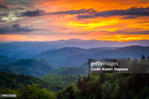 blue ridge mountains sunset landscape - stephens stock pictures, royalty-free photos & images