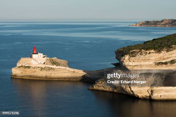 lighthouse of bonifacio, corsica, france - corse du sud stock pictures, royalty-free photos & images