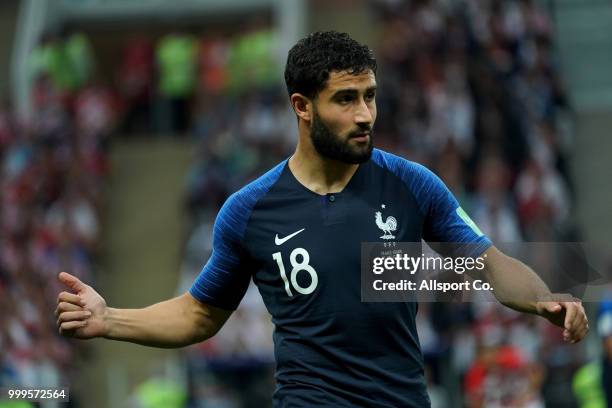 Nabil Fekir of France reacts during the 2018 FIFA World Cup Russia Final between France and Croatia at Luzhniki Stadium on July 15, 2018 in Moscow,...