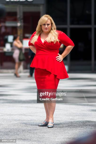 Rebel Wilson is seen filming a scene for 'Isn't It Romantic?' in Midtown on July 15, 2018 in New York City.