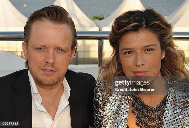 Ed Chapman and guest attends the Blue Valentine Dinner on the Harlee Yacht during the 63rd Annual Cannes Film Festival on May 18, 2010 in Cannes,...