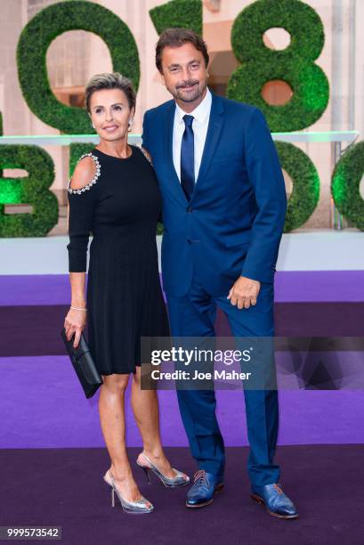 Maria Dowlatshahi and Henri Leconte attend the Wimbledon Champions Dinner at The Guildhall on July 15, 2018 in London, England.