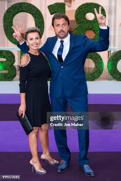 Maria Dowlatshahi and Henri Leconte attend the Wimbledon Champions Dinner at The Guildhall on July 15, 2018 in London, England.