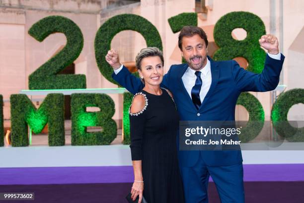 Maria Dowlatshahi and Henri Leconte attend the Wimbledon Champions Dinner at The Guildhall on July 15, 2018 in London, England.