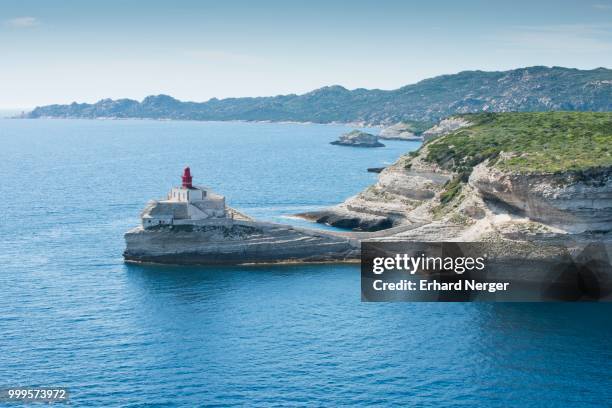 lighthouse of bonifacio, corsica, france - corse du sud stockfoto's en -beelden