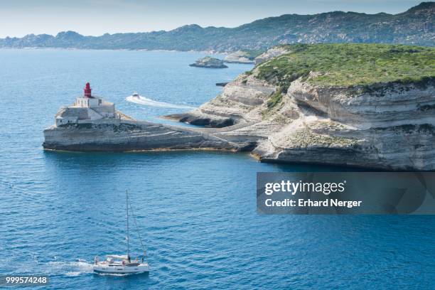 lighthouse of bonifacio, corsica, france - corse du sud stock pictures, royalty-free photos & images