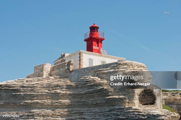 lighthouse of bonifacio, corsica, france - corse du sud stock pictures, royalty-free photos & images