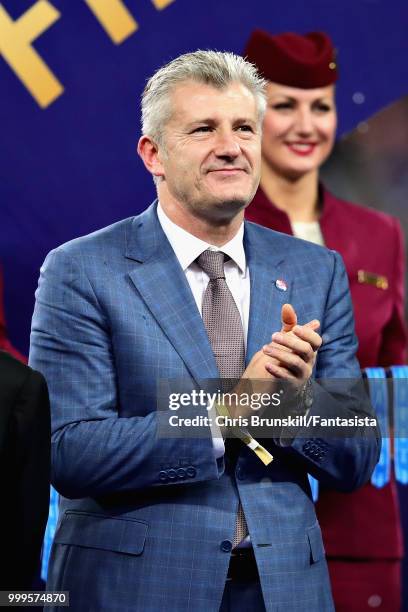 President of the Croatian FA Davor Suker looks on after the 2018 FIFA World Cup Russia Final between France and Croatia at Luzhniki Stadium on July...