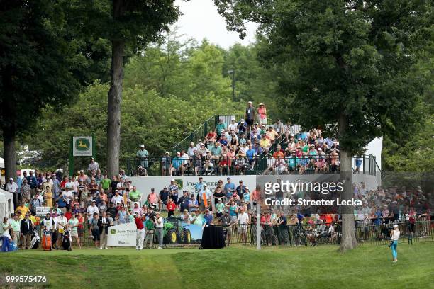 General view of the first tee during the final round of the John Deere Classic at TPC Deere Run on July 15, 2018 in Silvis, Illinois.
