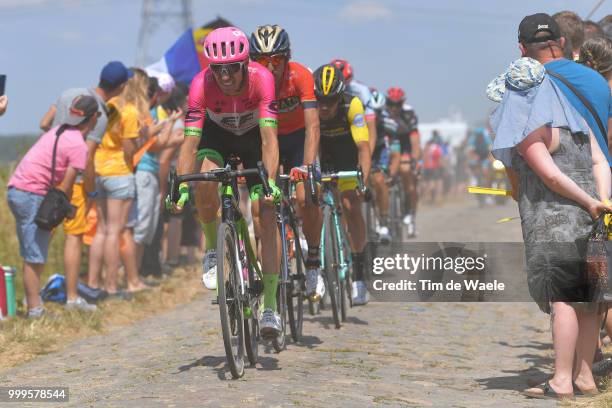 Pierre Rolland of France and Team EF Education First - Drapac P/B Cannondale / Franco Pellizotti of Italy and Bahrain Merida Pro Team / during the...