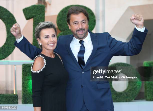 Former French tennis player Henri Leconte and his wife Florentine Leconte arrive at the Champions' Dinner at the Guildhall in The City of London.