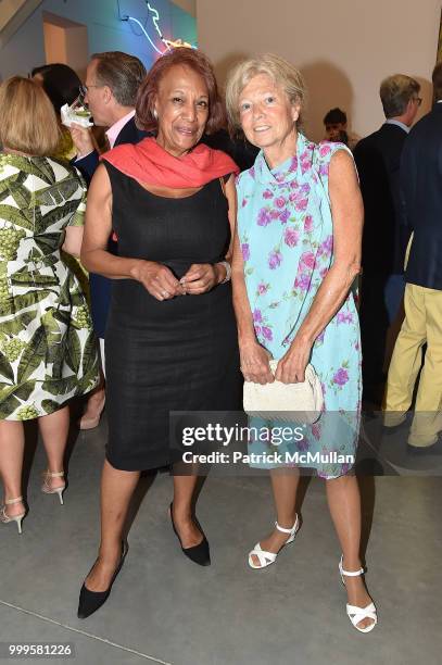 Suzanne Randolph and Alice Aycock attend the Parrish Art Museum Midsummer Party 2018 at Parrish Art Museum on July 14, 2018 in Water Mill, New York.