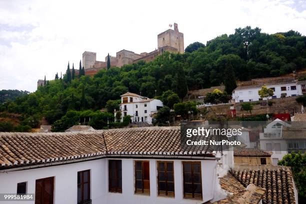 View of Alhambra in Granada, Spain, on July 15, 2018.