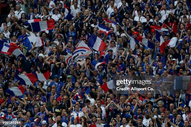 France fans during the 2018 FIFA World Cup Russia Final between France and Croatia at Luzhniki Stadium on July 15, 2018 in Moscow, Russia.
