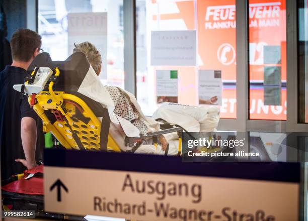 Patient of the Buergerhospital in Frankfurt am Main, Germany, 02 September 2017, being transferred to different hospital. The reason for this is that...