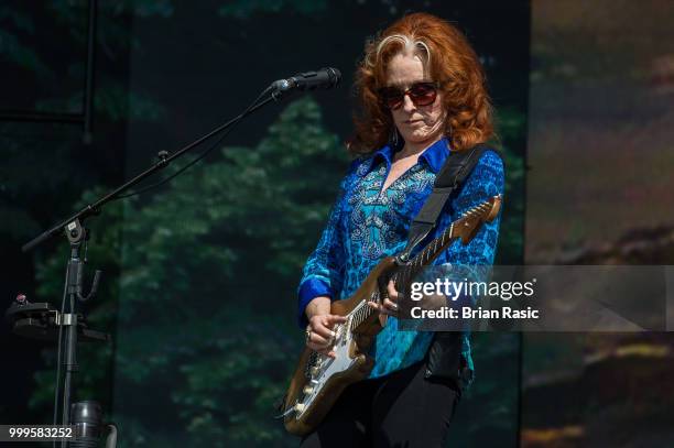 Bonnie Raitt performs on stage at Barclaycard present British Summer Time Hyde Park at Hyde Park on July 15, 2018 in London, England.