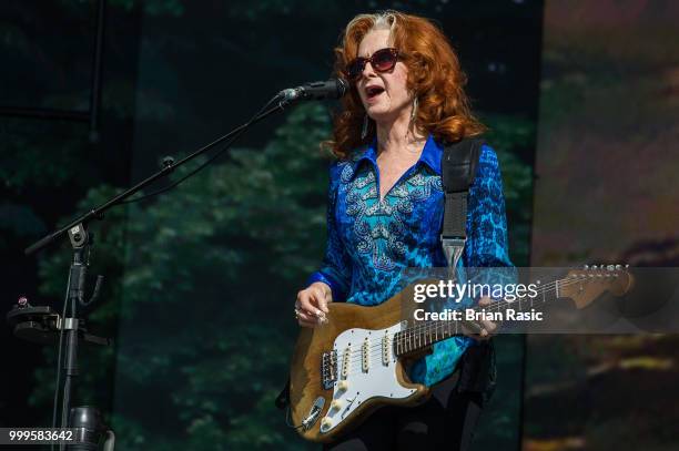 Bonnie Raitt performs on stage at Barclaycard present British Summer Time Hyde Park at Hyde Park on July 15, 2018 in London, England.