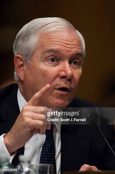 May 18: Defense Secretary Robert M. Gates during the Senate Foreign Relations hearing with Secretary of State Hillary Rodham Clinton and Joint Chiefs...