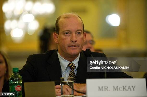 Lamar McKay, chairman and president of BP America Inc., appears before a hearing of the Senate Commerce, Science and Transportation Committee on the...