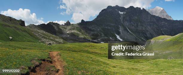 hiking trail on mount teggiolo in cairasca valley - ヴェルバーノ・クジオ・オッソラ県 ストックフォトと画像