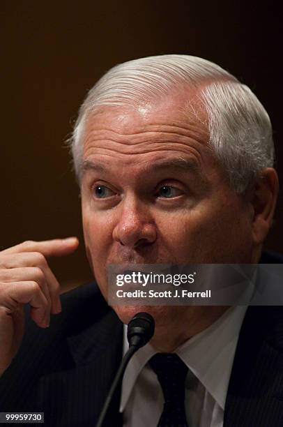 May 18: Defense Secretary Robert M. Gates during the Senate Foreign Relations hearing with Secretary of State Hillary Rodham Clinton and Joint Chiefs...