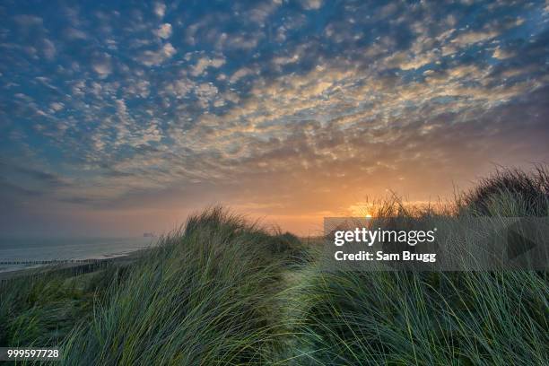 sonnenaufgang am strand von calais - sonnenaufgang stock pictures, royalty-free photos & images