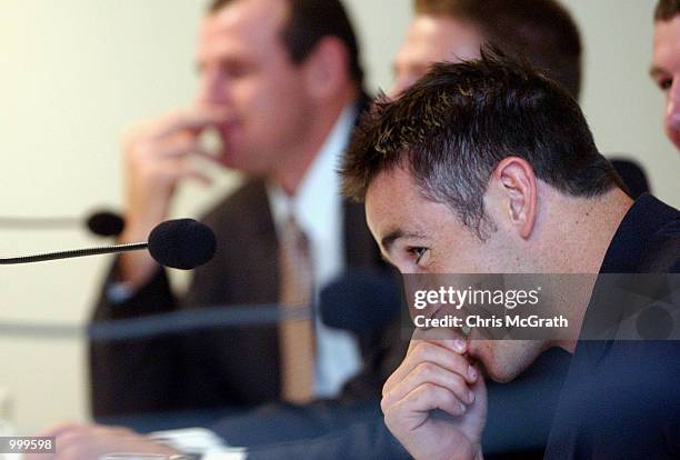 Andrew Johns of the Knights during the NRL Grand Final Breakfast press conference prior to this weekends NRL Grand Final match between the Paramatta...