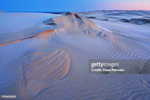 winter, silver lake sand dunes - silver lake fotografías e imágenes de stock