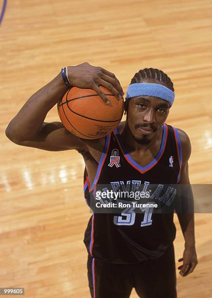 Guard Ricky Davis of the Cleveland Cavaliers poses for a portrait at the Air Canada Centre in Toronto, Canada on April 17, 2002. NOTE TO USER: User...