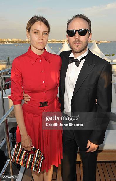 Producer Derek Cianfrance and Shauna Plumb attend the Blue Valentine Dinner on the Harlee Yacht during the 63rd Annual Cannes Film Festival on May...