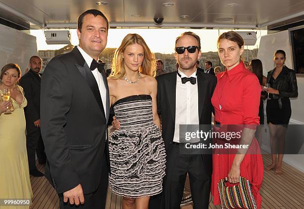 Producer Jamie Patricof, Kelly Patricof, Producer Derek Cianfrance and Shauna Plumb attend the Blue Valentine Dinner on the Harlee Yacht during the...