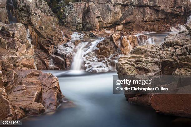 glen etive cascades #7 - glen etive stockfoto's en -beelden
